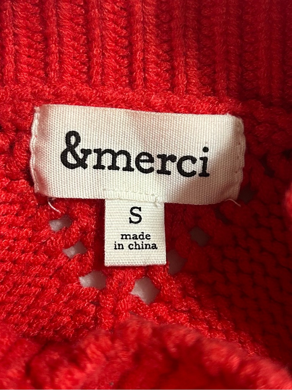 &merci Red Cable Knit Side-Tie
Mock Neck Sweater Vest - Picture 2 of 8